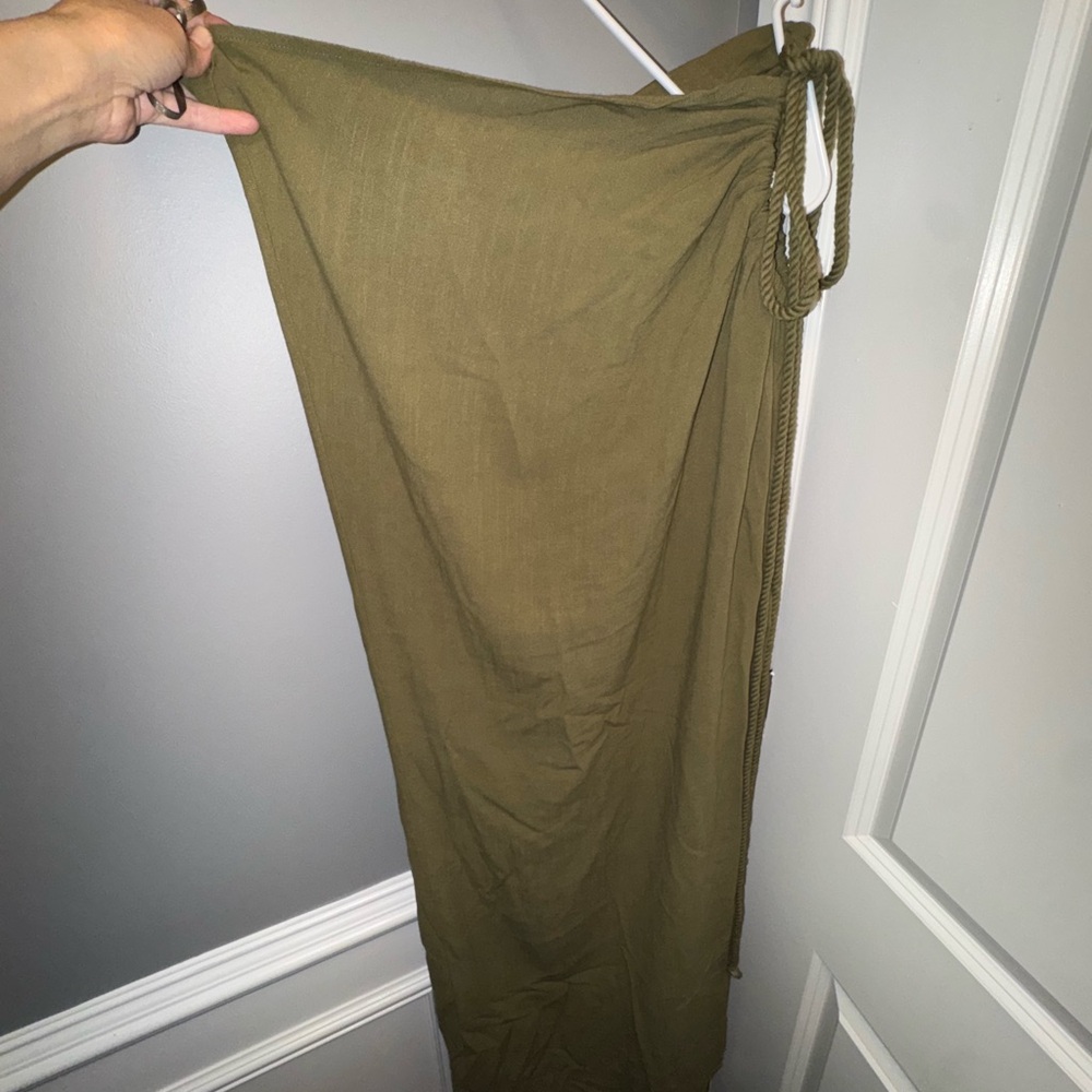 JLUXLABEL OLIVE DESTINATION LINEN SKIRT SET - Picture 6 of 8
